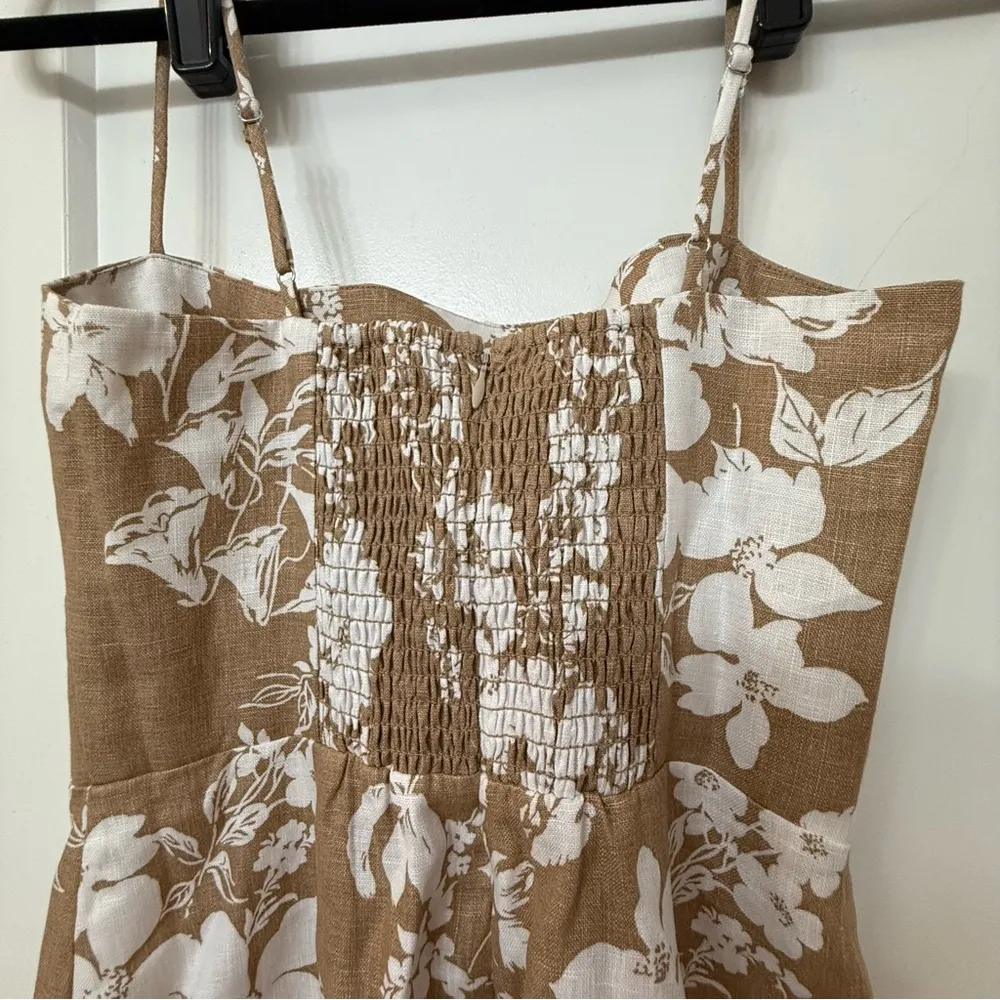 BRAND NWT Reformation Frankie Linen Dress in Dune - Image 9