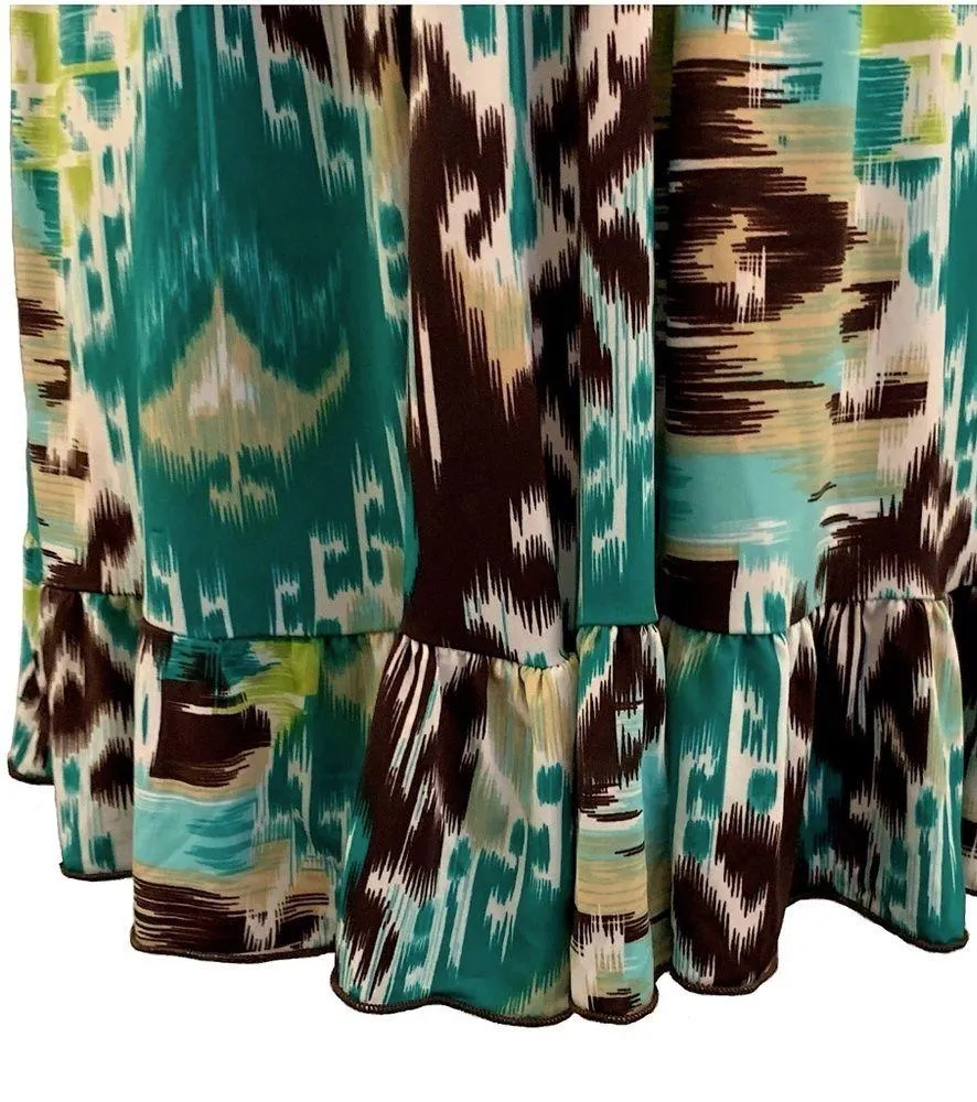 FOREVER 21 A-line V-neck Flared Ruffle Skirt Top Size Medium - Image 4