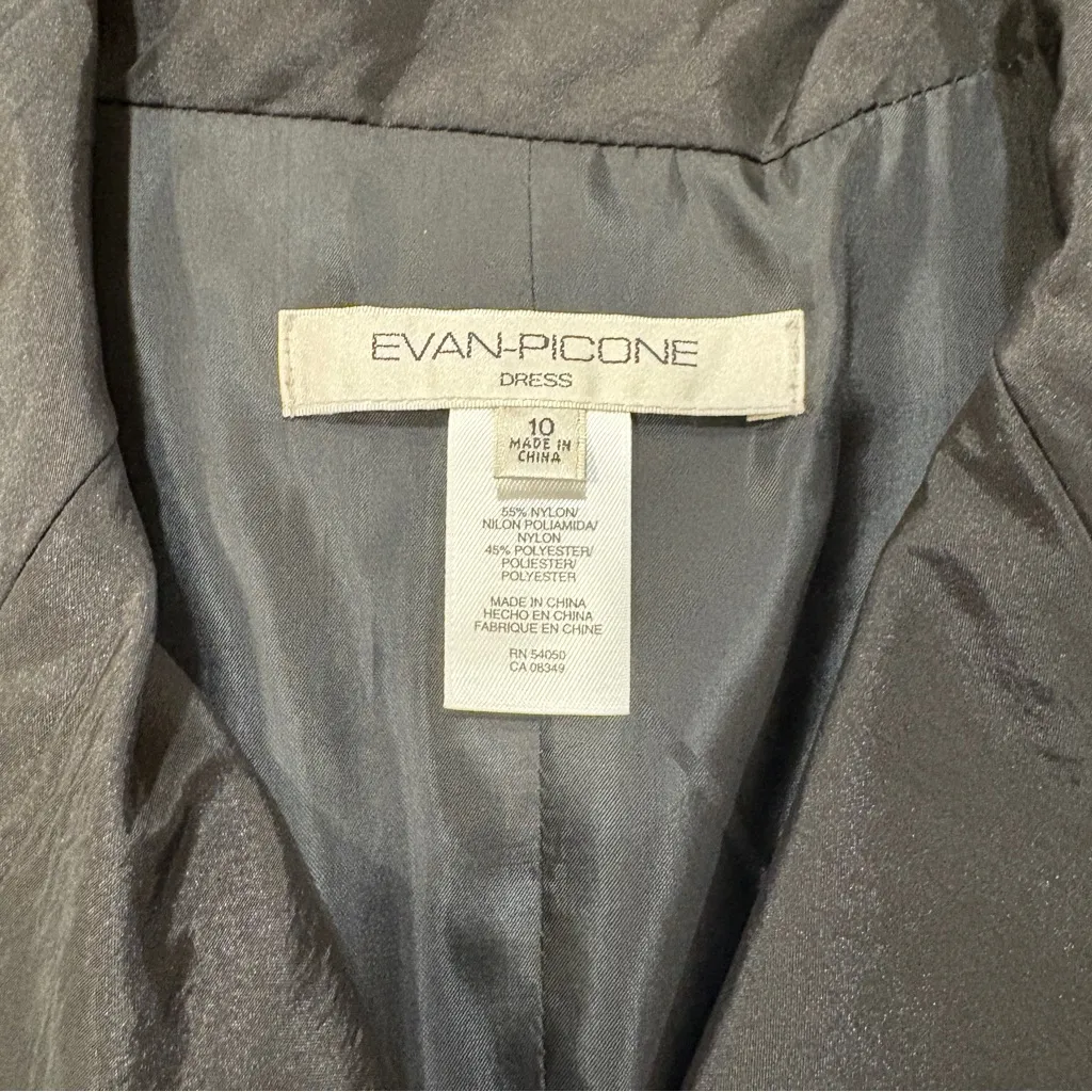 🌟EVAN PICONE🌟 TAFETTA FIT & FLARE CAP SLEEVE SHIRT COCKTAIL DRESS BLACK SZ 10 - Image 3