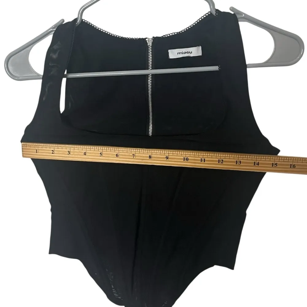 Miaou Campbell Corset Bodysuit Black Women’s Size Small Deadstock Eco Mesh - Image 6