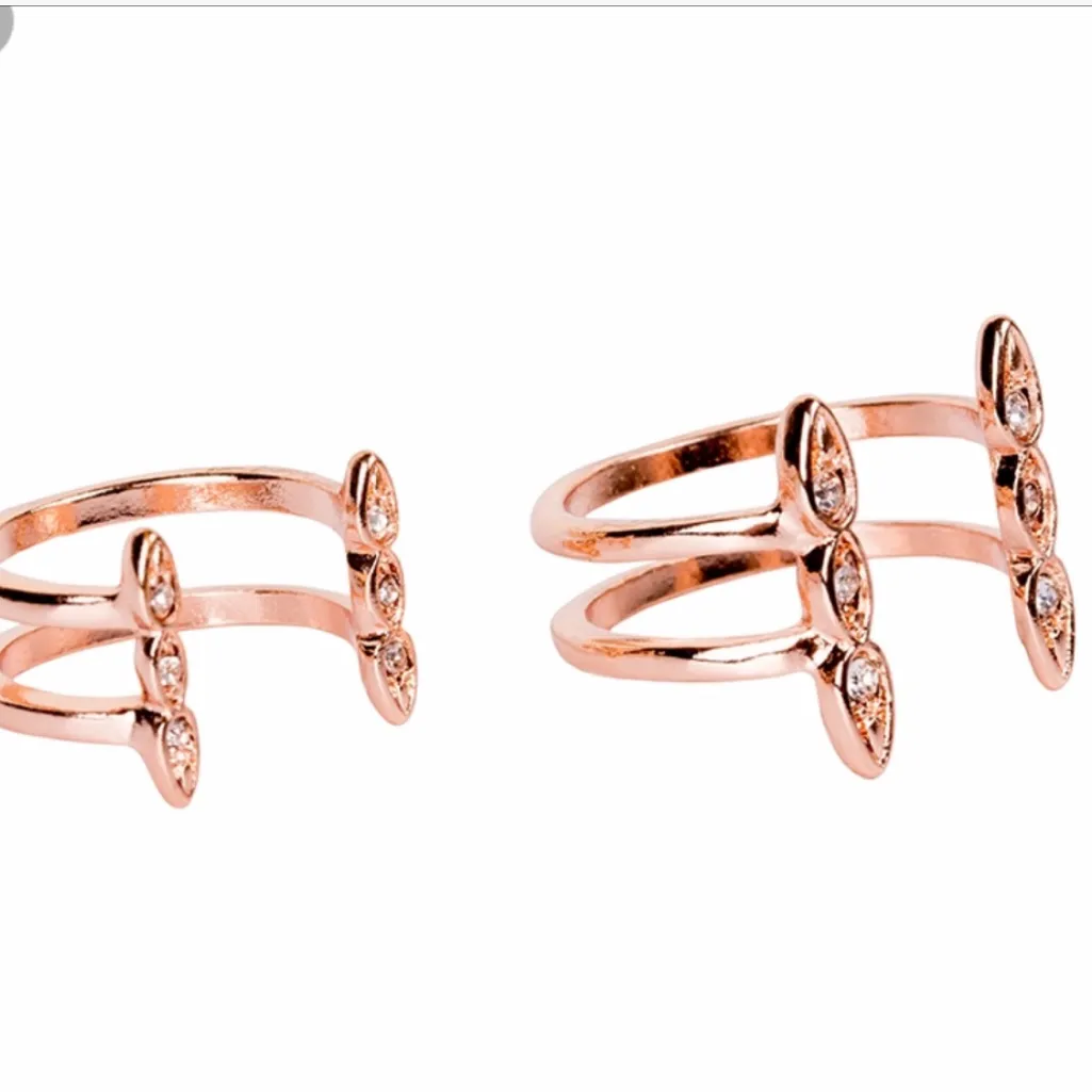 Anthropologie LUV AJ OPEN ROSE GOLD RING SET - Image 8