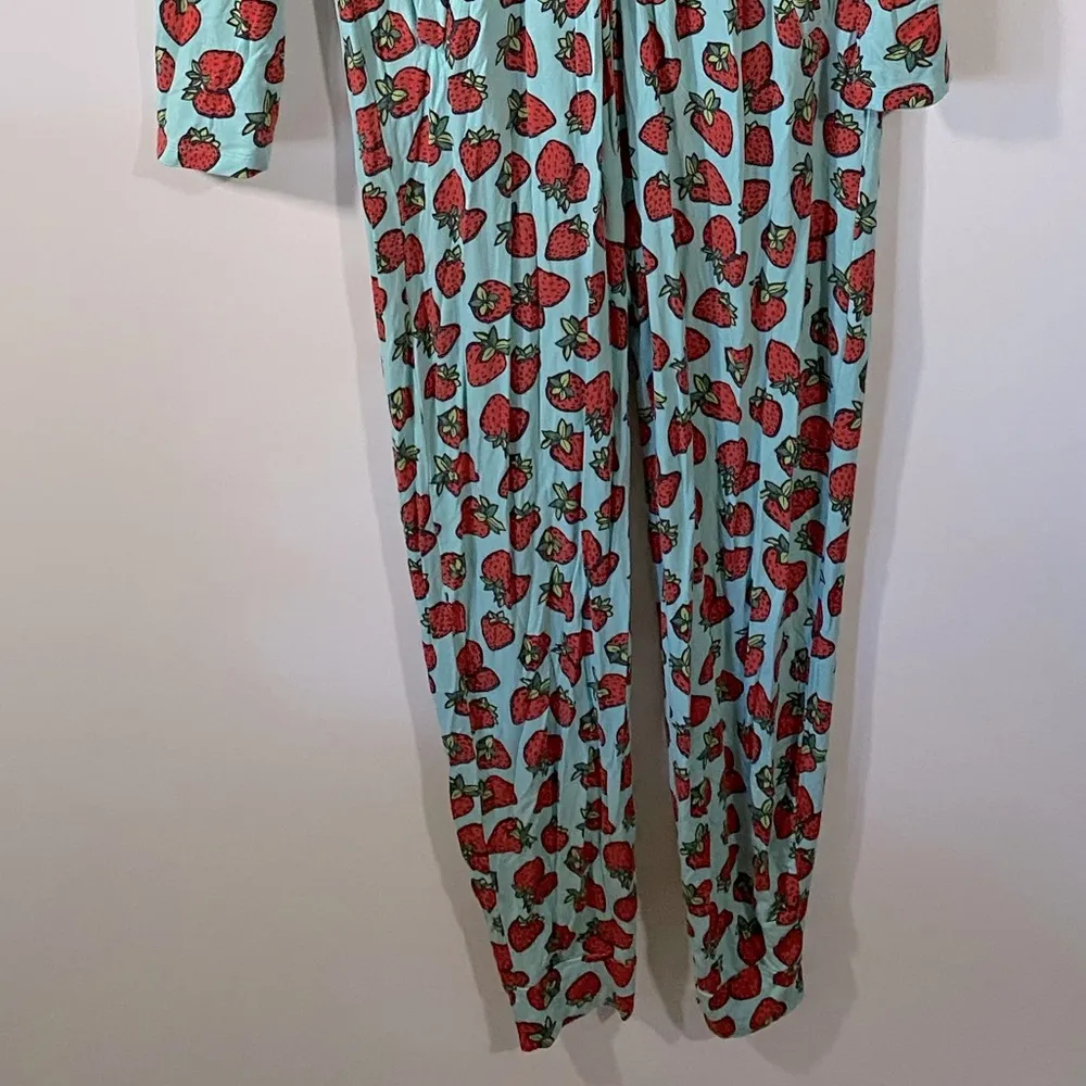MeUndies Strawberry Onesie in Modal Size S/M with Zipper and Pockets Sold Out Blue Size M - Image 2