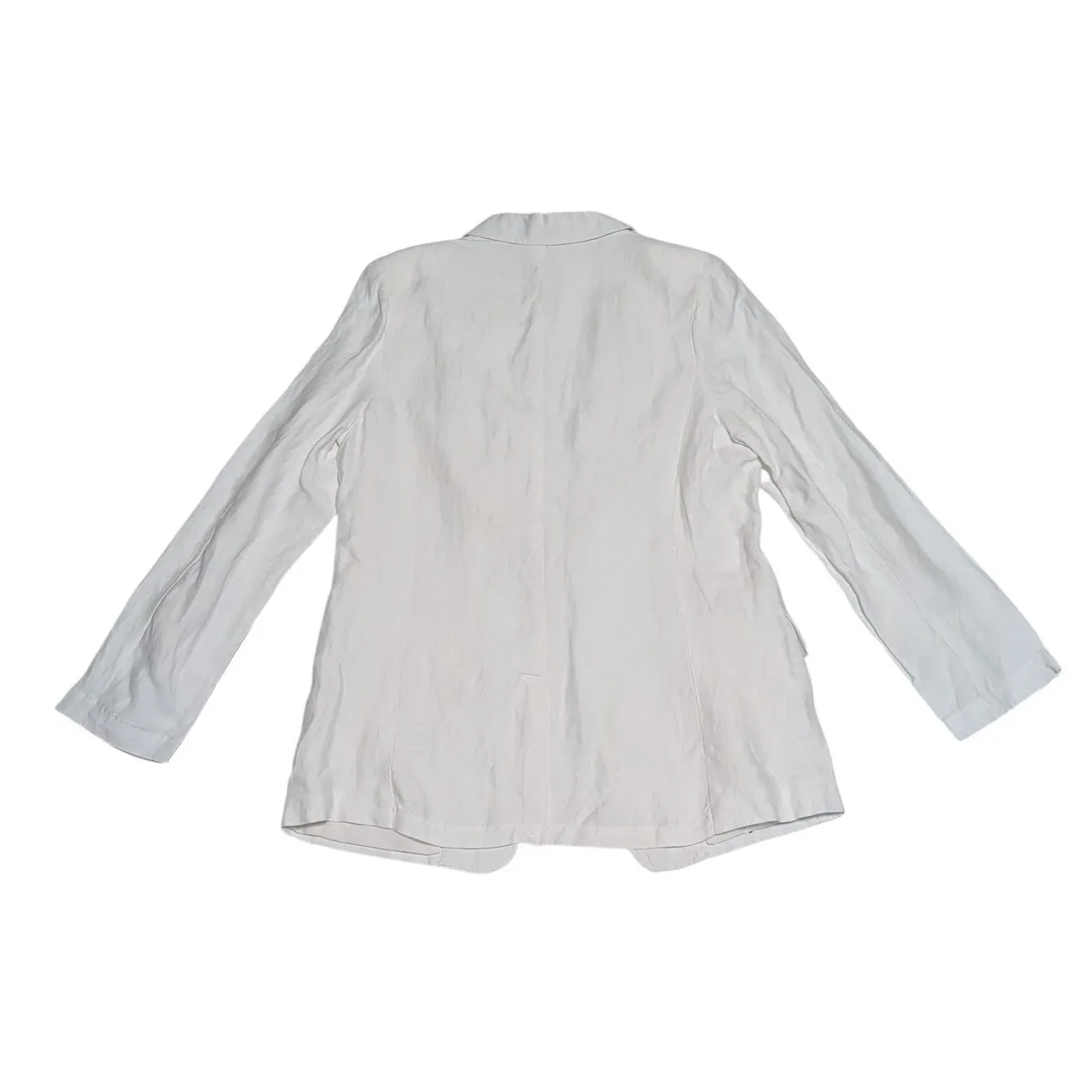 H by Halston White Linen Blazer Suit Jacket Womens Large NEW Workwear Business - Image 3