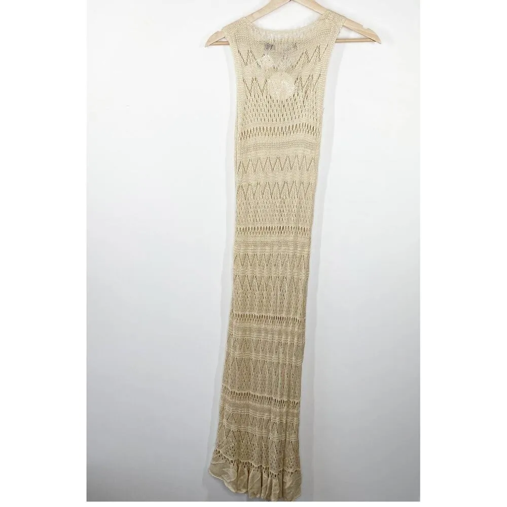 LF House of Three Cream Tan Duster Cardigan Women's Size Small/Medium S/M NWT - Image 2