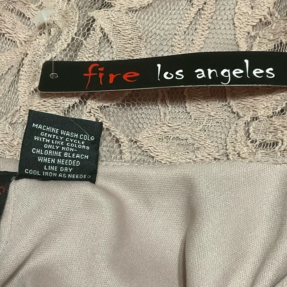 Fire Los Angeles Dress Womens M Dusty Pink Floral Lace Long Sleeve Romantic Boho - Image 7