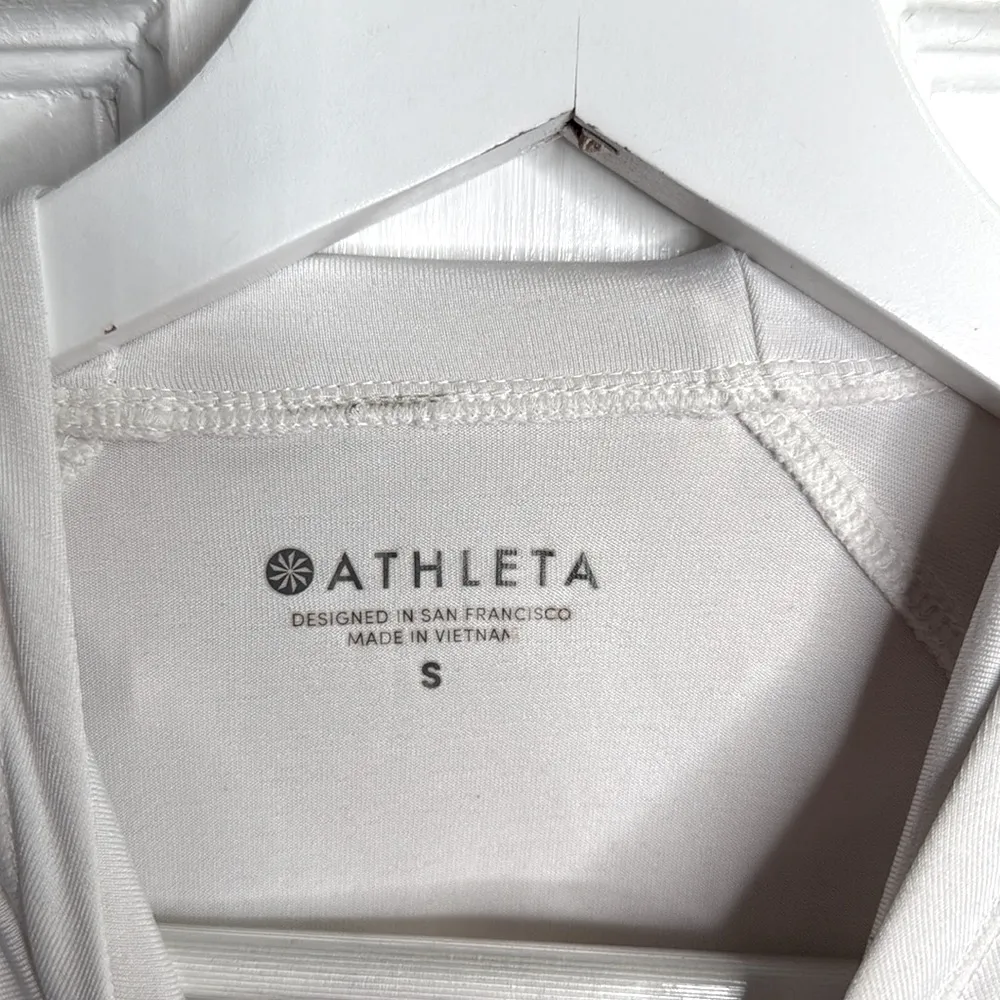 Athleta Crosscurrent UPF Swim Zip Ruched Jacket White W1805 Sz S - Image 6