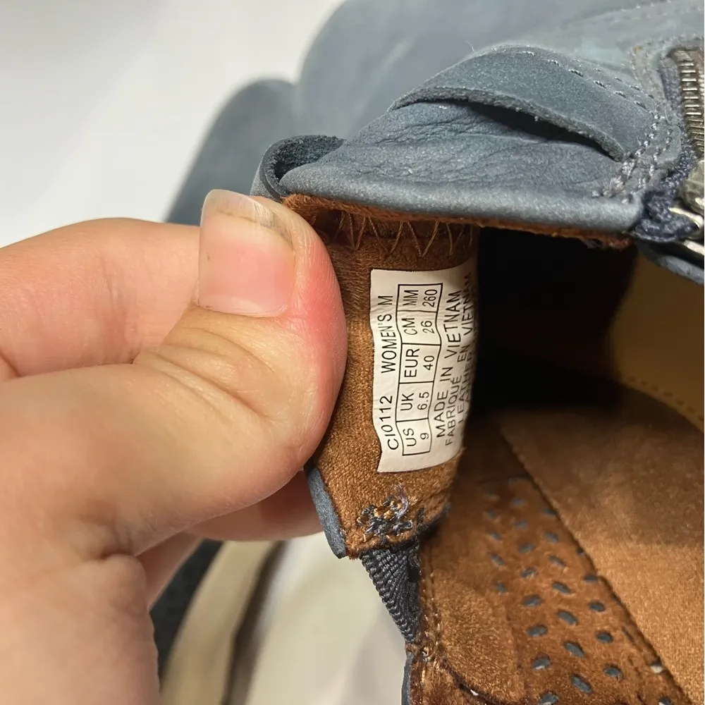 Cobb hill blue leather Amalie loafer zipper slip‎ on sneakers women’s size 9 - Image 8