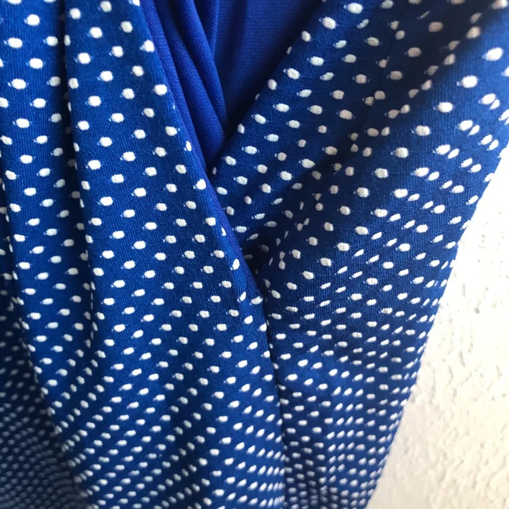 North Style Dress Blue w/ White Polka Dot Print Knit A Line Sz 24W BNWOT - Image 6