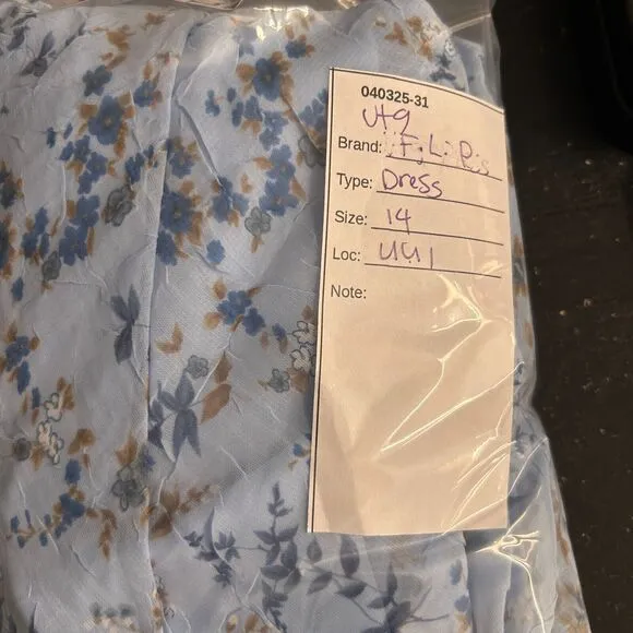 Vintage Womans Dress Size 14 Blue Floral Slip Like Romantic Light‎ Fairy - Image 10