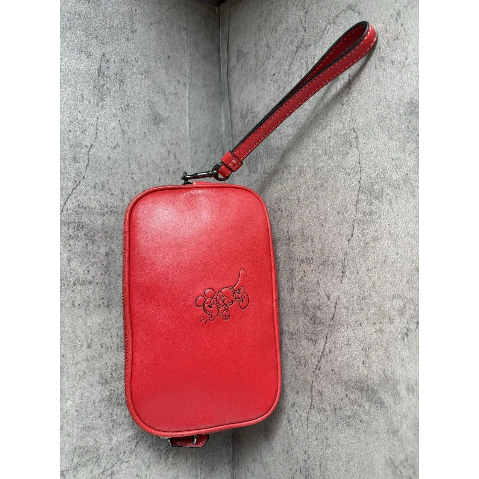 Coach x Disney MICKEY MOUSE Crossbody Clutch Leather Bag in Red Limited Edition - Image 6