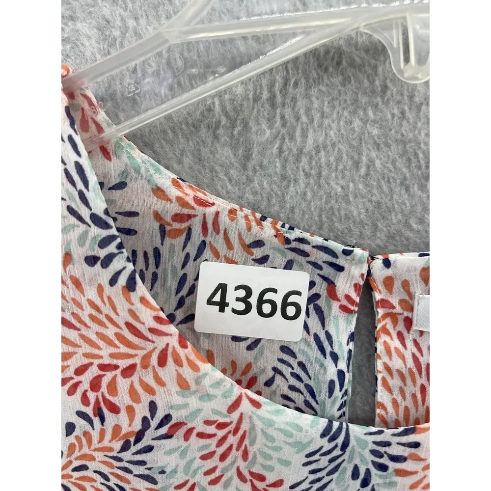 Fever Women's Blouse Sleeveless Size Large Trapeze Foliage Sheer - Image 11