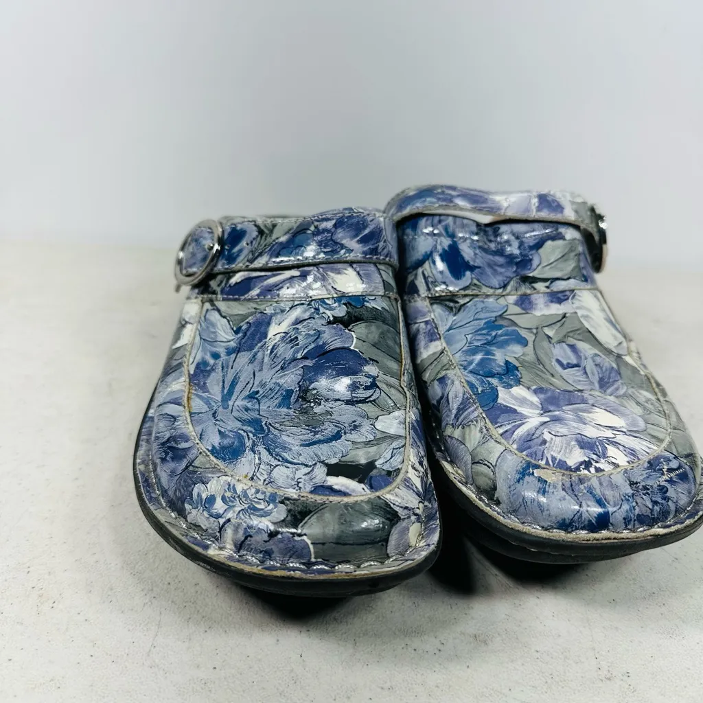 Alegria Seville Blue Lovely Patent Leather Slip on Clogs Womens Sz 37US 7 - Image 3