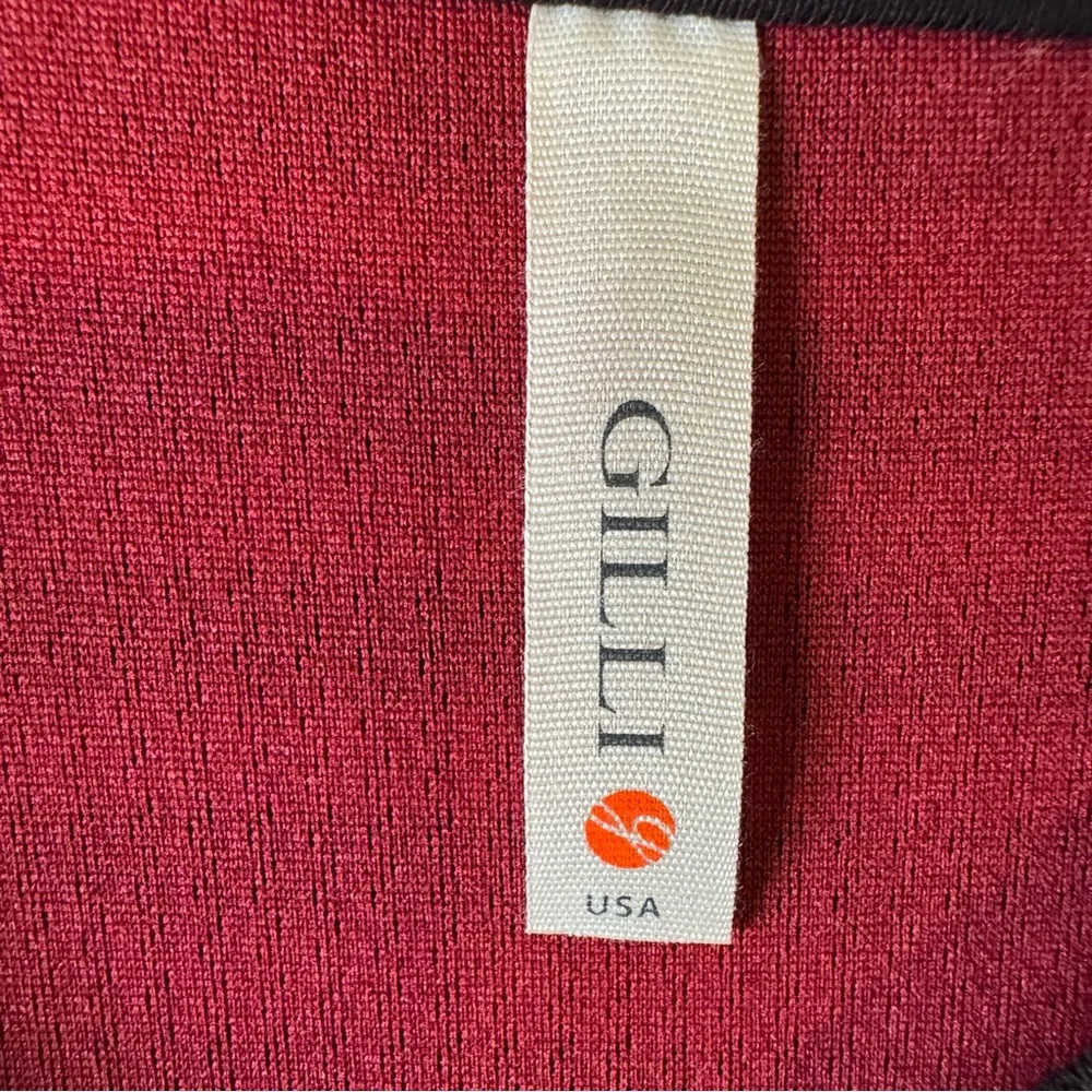 Gilli Burgundy Black Striped Textured Cap Sleeve Pleated Skirt Skater Dress NEW Red - Image 6