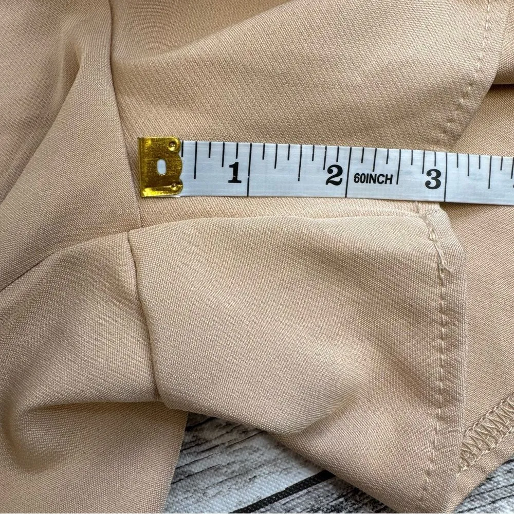 Missguided Women's Tailored Basic Shorts 6 Beige Tan Light Brown High Rise Pleat - Image 10