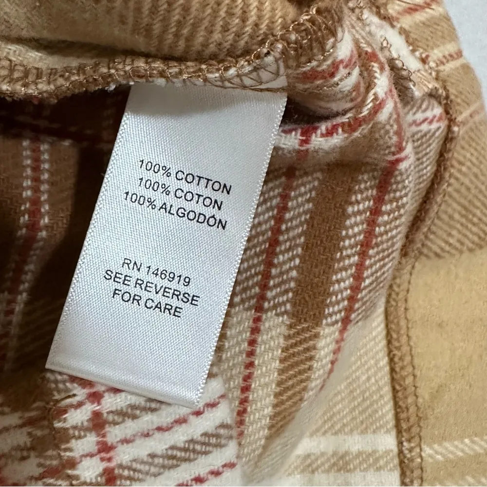 NWT Casa Cabana Women Shirt Jacket Shaket Flannel Plaid Brown size M Size M - Image 5