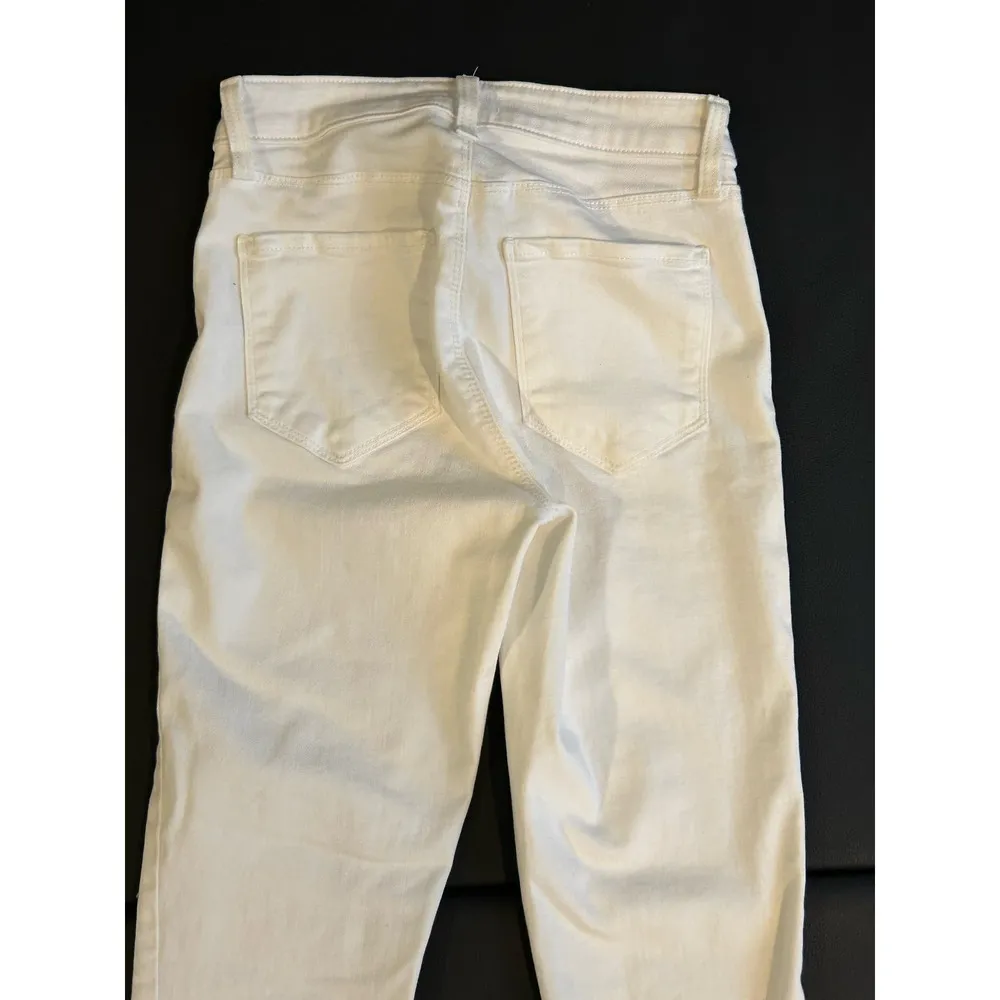 L'Agence Designer Luxury White Pant Size 23 Waist Slim Cropped Ankle - Image 5