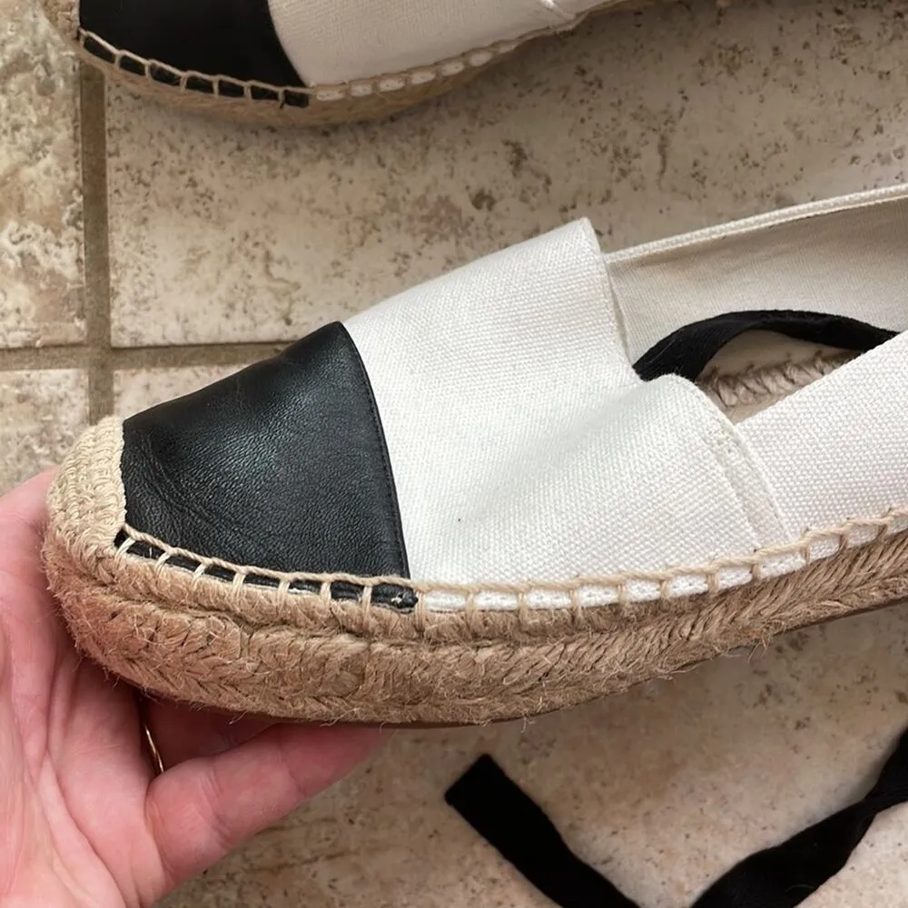 J.CREW Canvas Espadrille Flats with Leather Cap Toe - Image 10