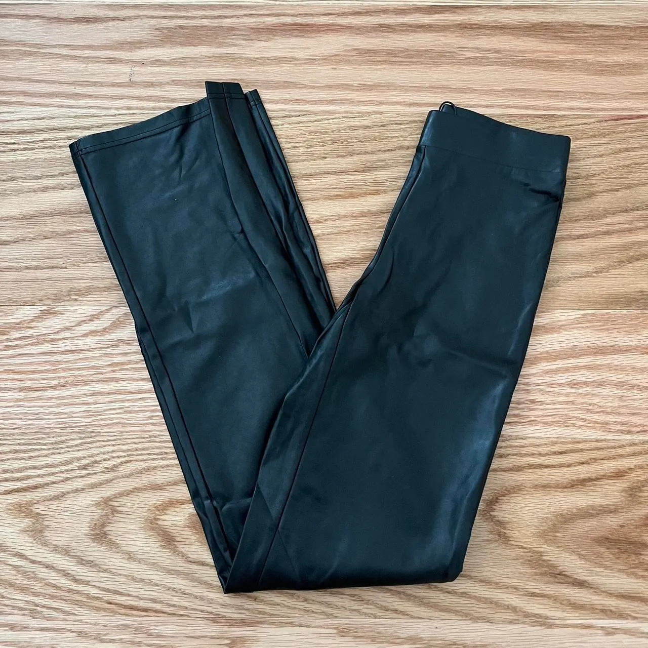 Black Upstage Vegan Leather Pants - Image 5