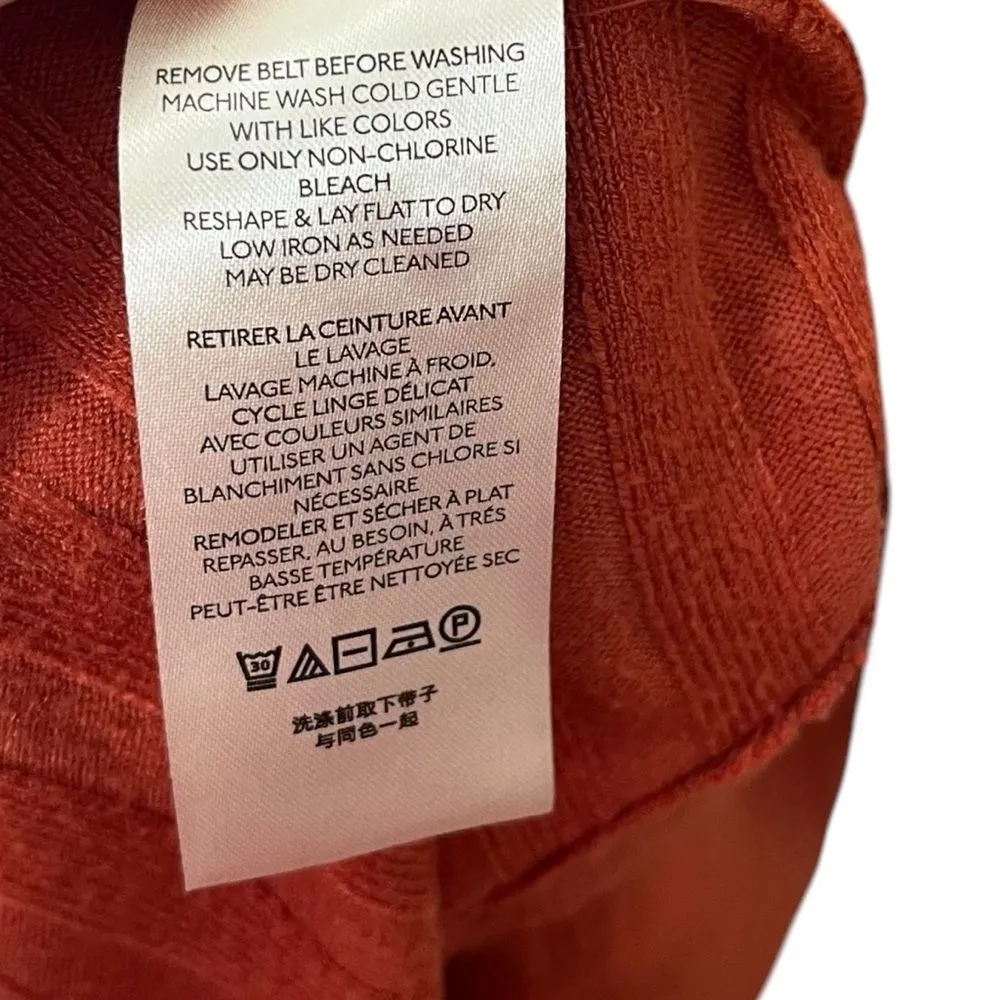 Anthropologie Elsa Button Midi Dress Women’s Size XS Rust Belted Long Sleeve - Image 11