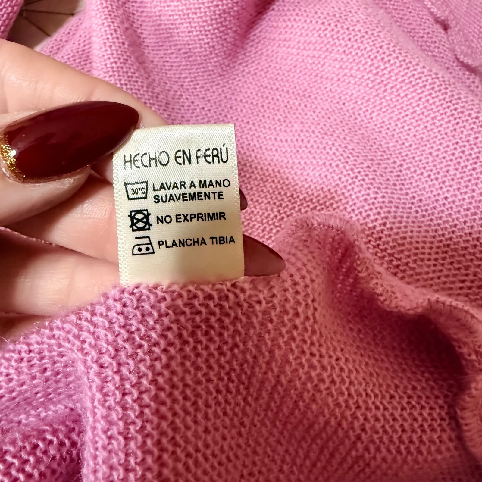 Albinas Alpaca Peruvian Soft Rose Pink Knit Ruffle Wrap Shawl Scarf Pashmina O/S - Image 4