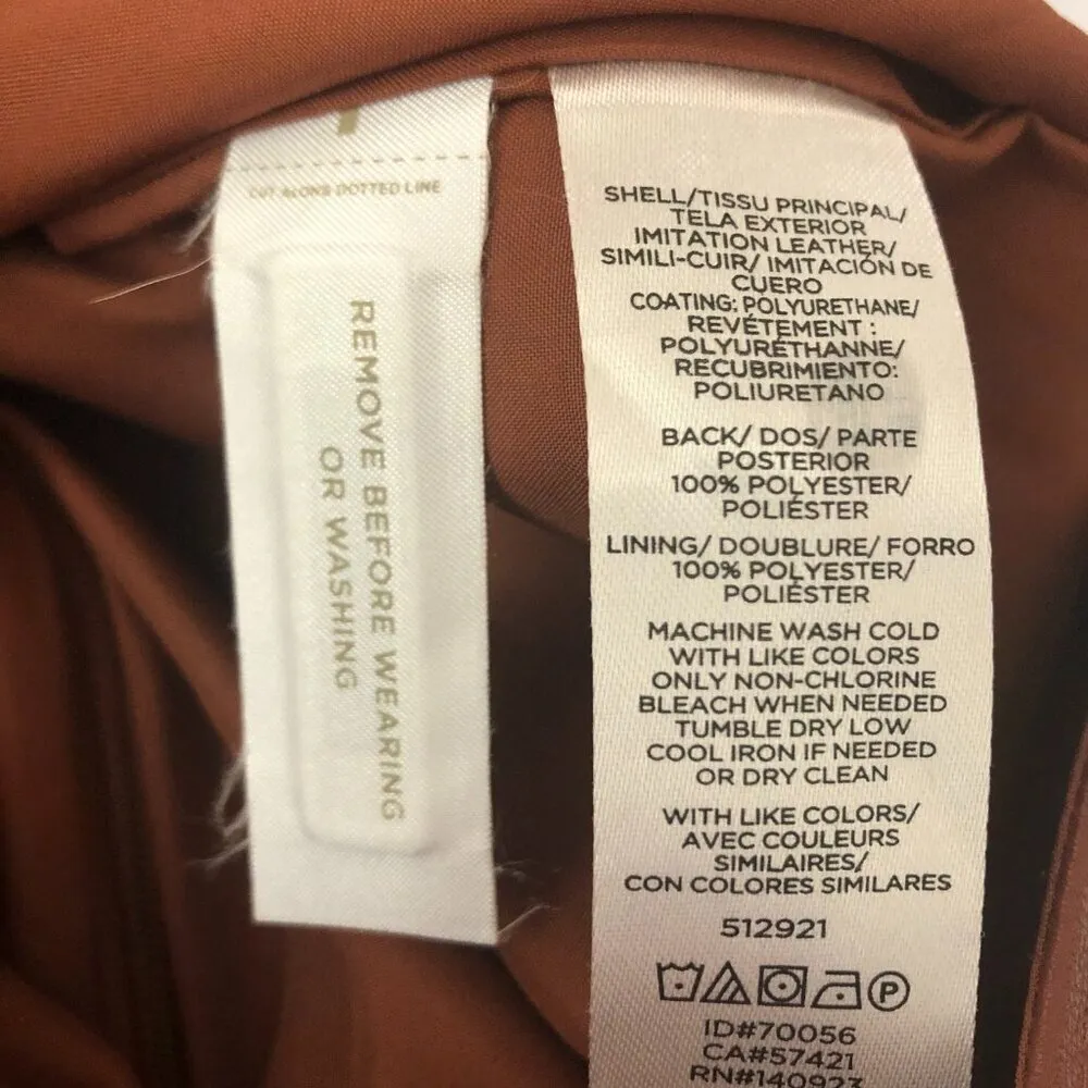 Loft Maroon Vegan Leather Mini Skirt Size 2 - Image 8