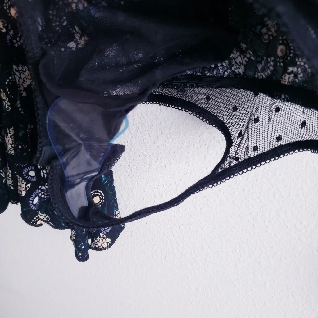 Free People Shes Dainty Long Bell Sleeve Floral Thong Bodysuit New Without Tags - Image 7