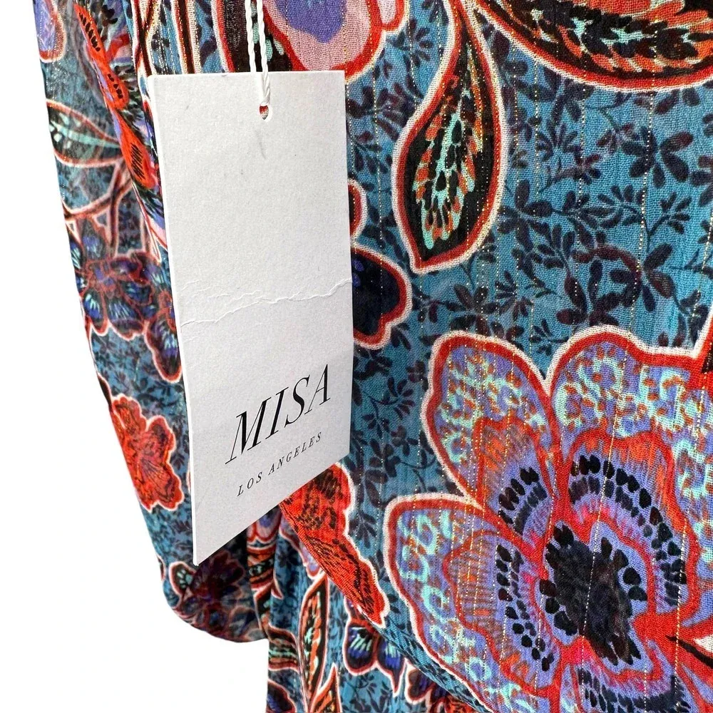 Misa Los Angeles Tara Dress in Cerulean‎ Floral Print Blue Size XS - Image 11