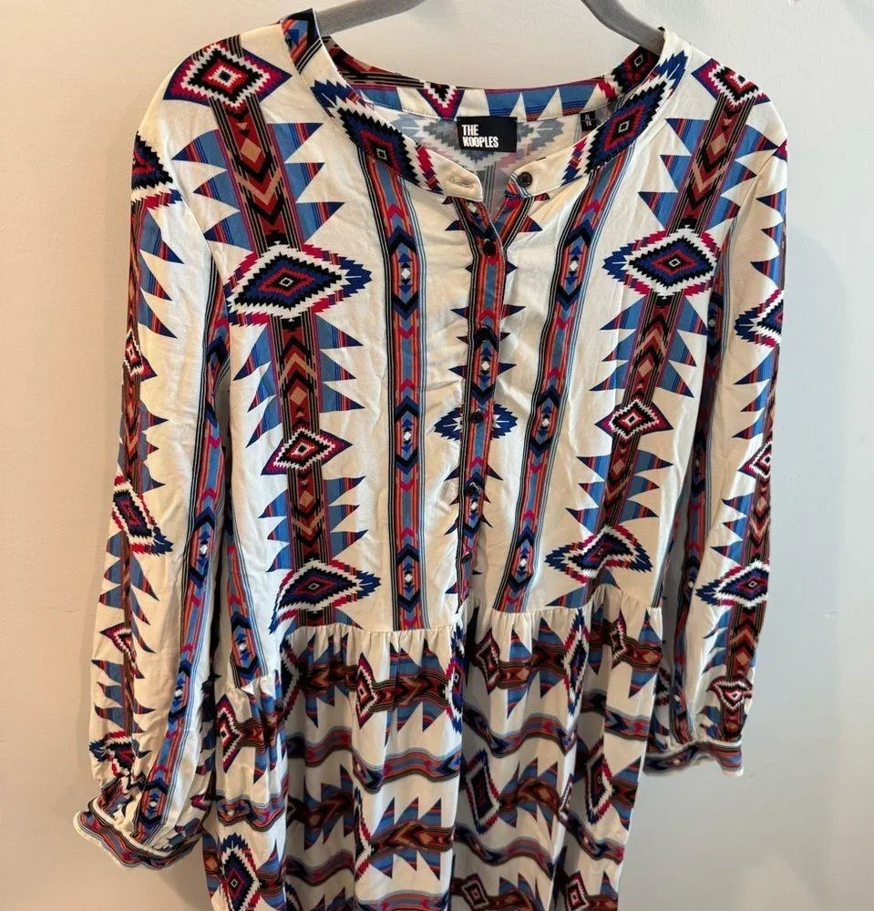 The Kooples Herren Southwest Printed Tiered Maxi Dress Size XL - Image 6