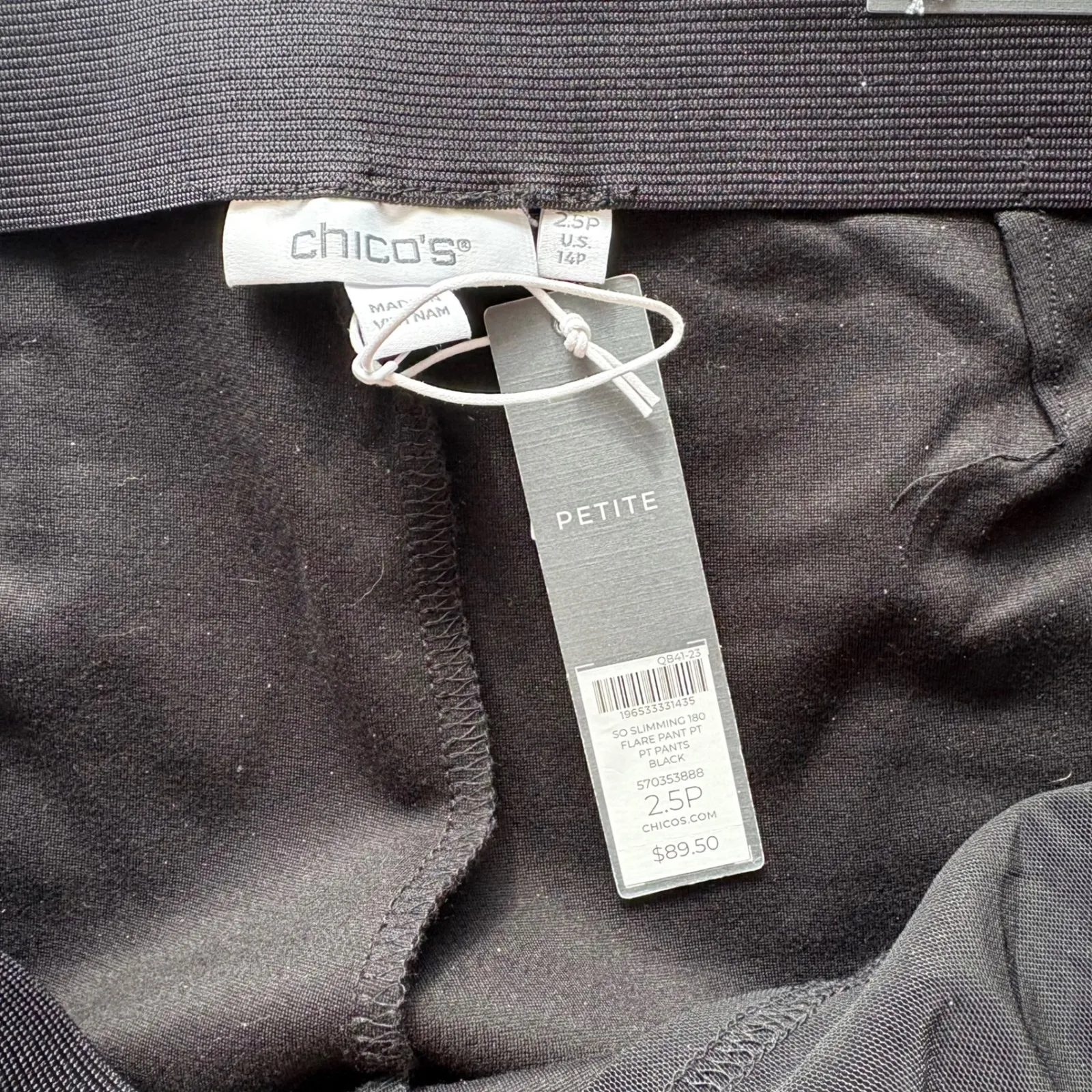 Chicos So Slimming Flare Pant Petite Black Size 2.5P Trousers NWT - Image 5