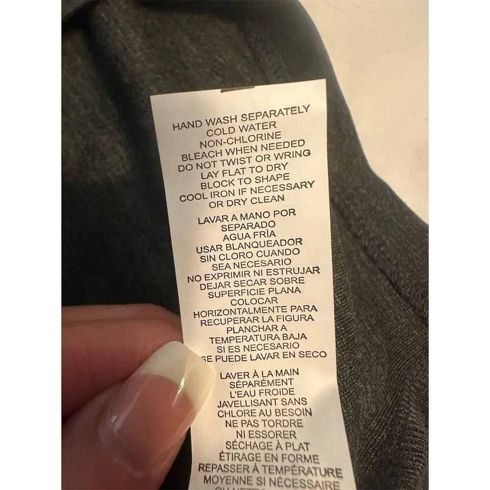 Kensie Women's Gray Knit Asymmetrical Wrap Skirt Size L Knee Length - Image 5