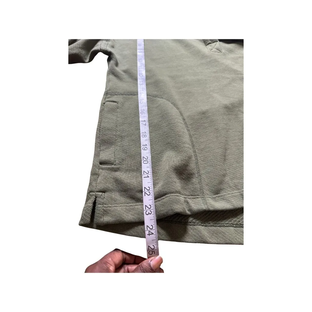 Caslon Womens Split-Neck Long- Sleeve Collared Sweatshirt Green Sz M - Image 4