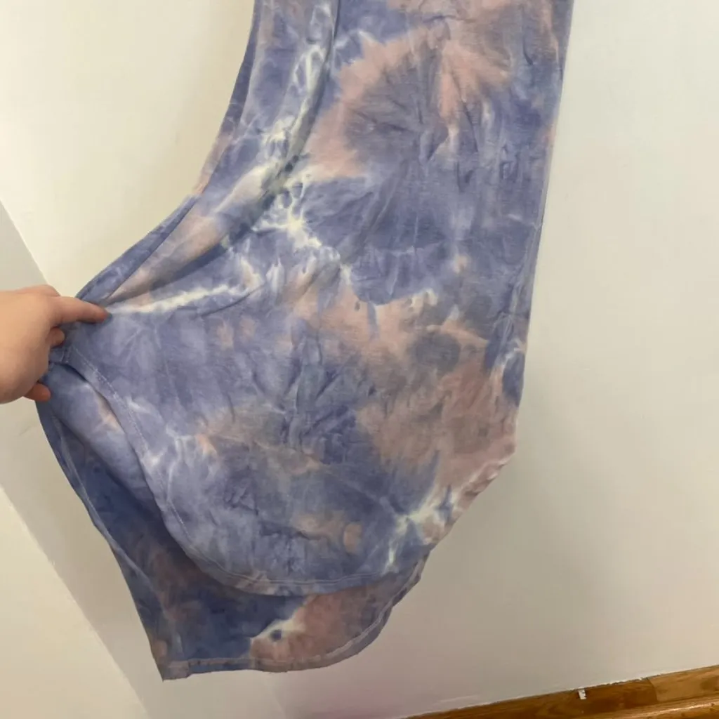 NEW NWT PINK ROSE Periwinkle Blue Mauve Pink Tie Dye Sleeveless Midi Tank Dress - Image 10