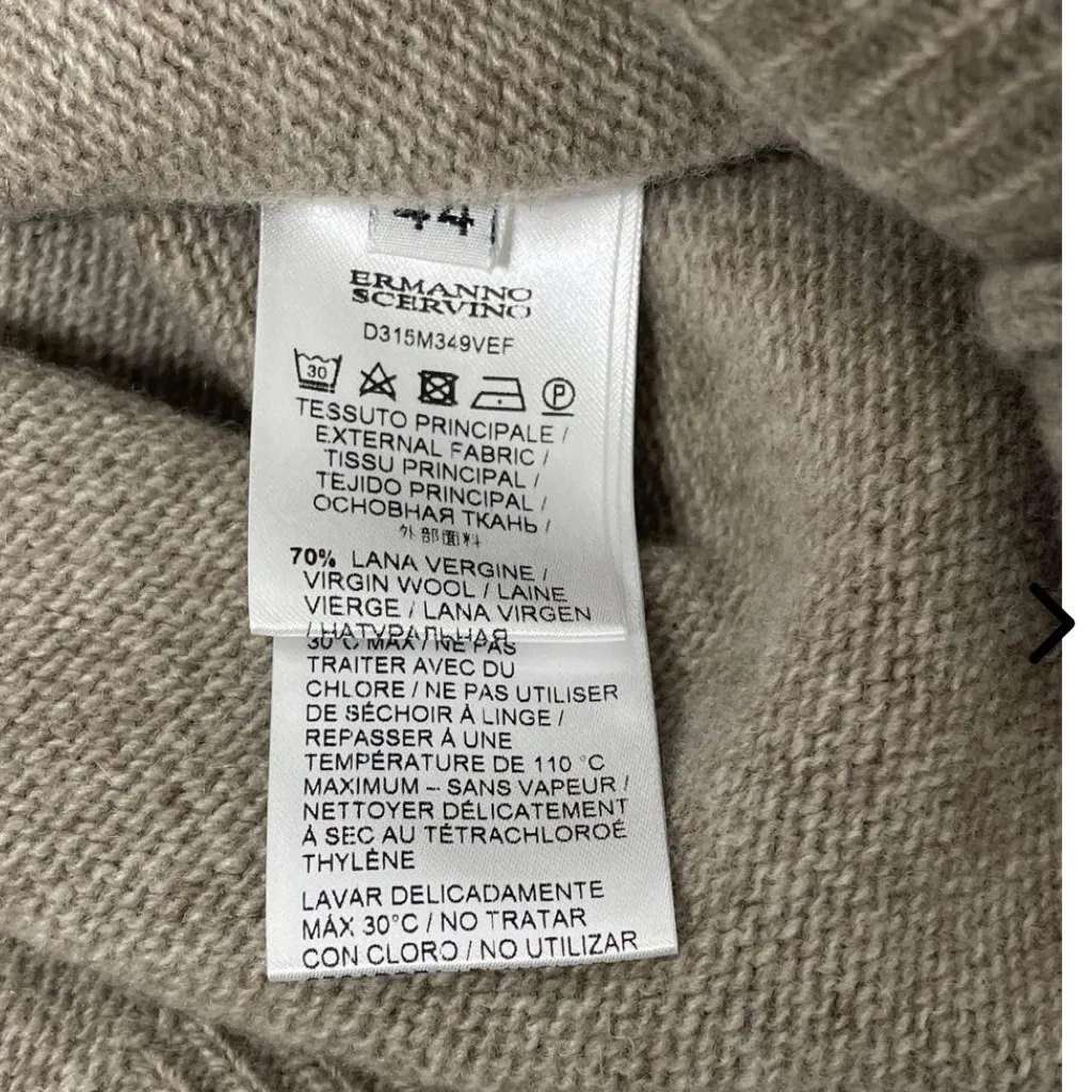 *NWT* Ermanno Scervino Luxury Sweater | Made in Italy | Tie Sleeve Wool/Casmere Tan Size 8 - Image 11