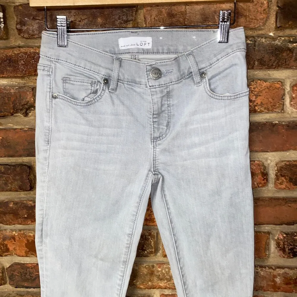 Ann Taylor LOFT Gray Wash Denim Modern Skinny Jeans Women's Size 24/00 - Image 2