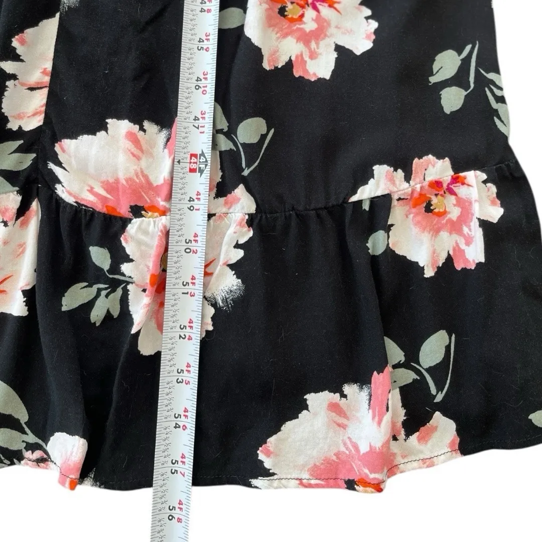 Band‎ Of Gypsies Moody Floral Maxi Ruffle Cap Sleeve Wrap Dress Size M Coquette - Image 6