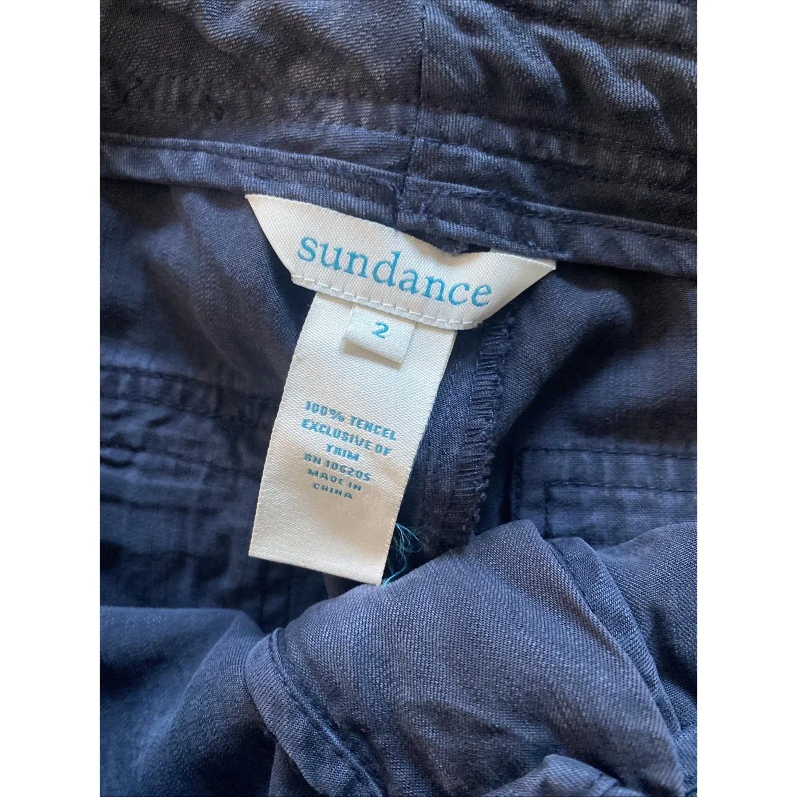 Sundance Womens 2 Navy Pants Flowy Straight Leg Clean Girl Lagom Capsule Luxury - Image 6