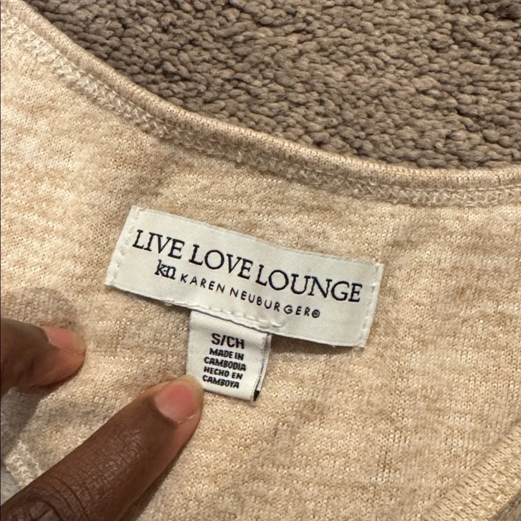 Live Love Lounge by Karen Neuburger Tan/White Star Print Knit Pajama Set SIZE S Tan - Image 3