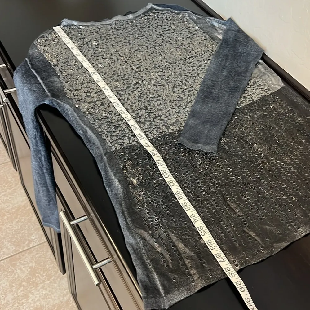 Avant Toi Cashmere and silk Loose fit sequined distressed pullover coated, fun Blue Size XS - Image 11