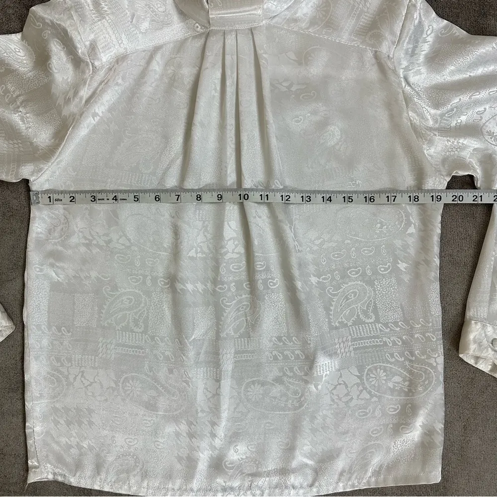 Oscar de la Renta  Expressions White Blouse Size 6 - Image 5