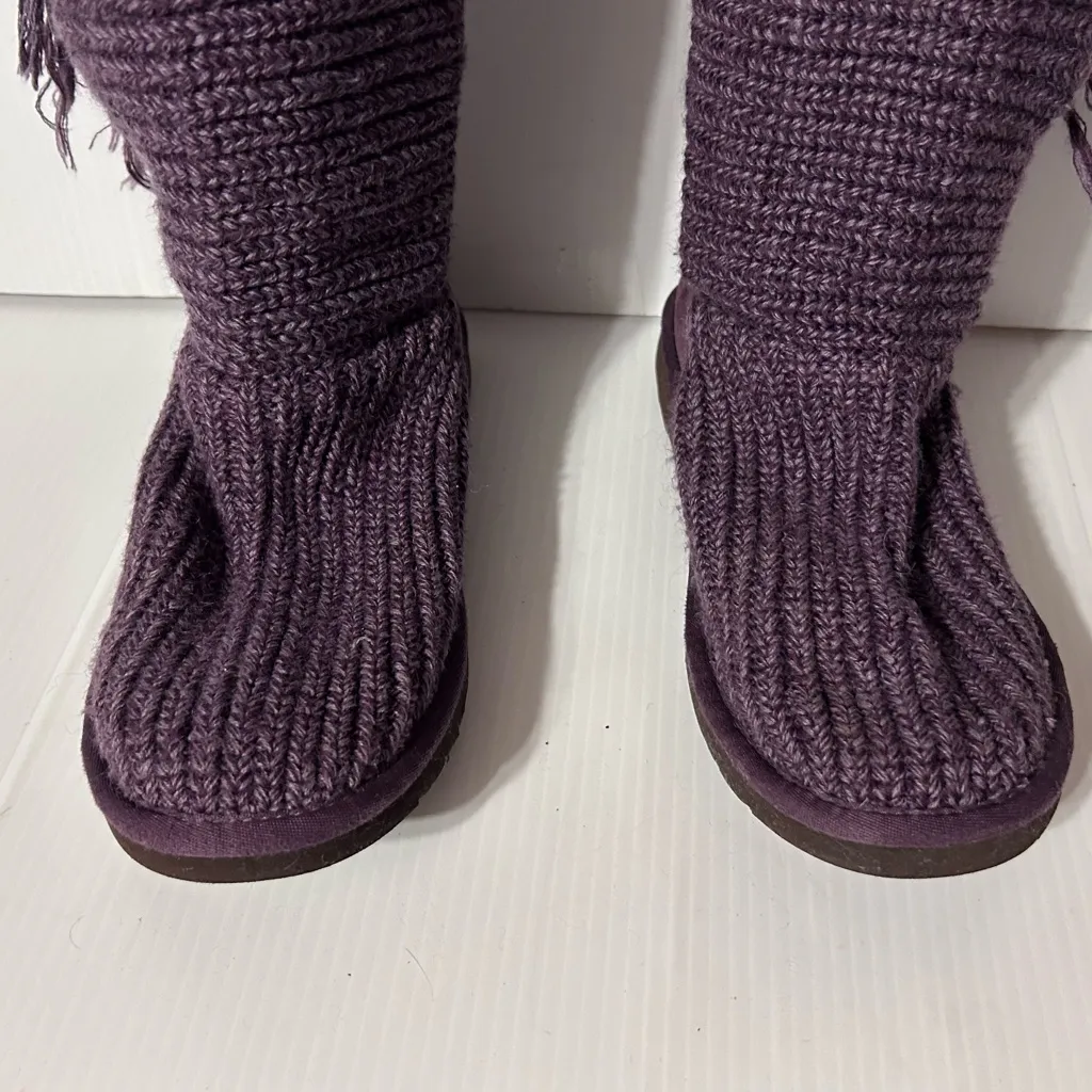 UGG Purple knit button tall winter boots women fits size 7 - Image 4
