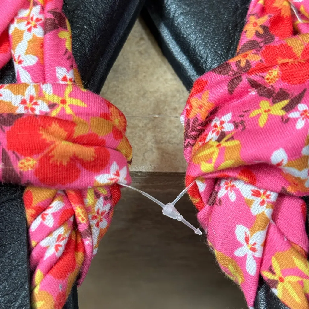 Sanuk Women's Size 10 Yoga Mat Sling 2 Pink Floral Flip Flops Sandals 1015891 - Image 6