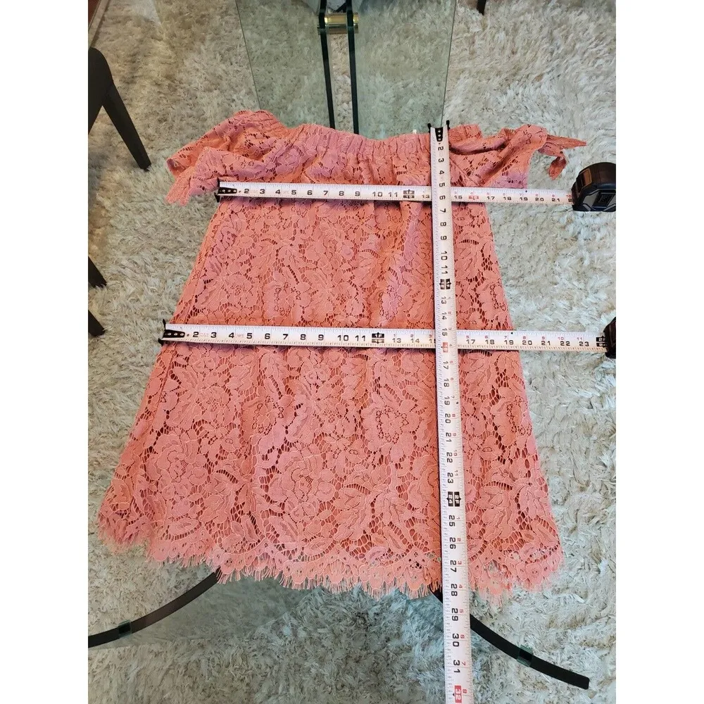 Haute Monde Womens Pink Floral Cotton Boat Neck Short Sleeve Knee Length Dress S - Image 7