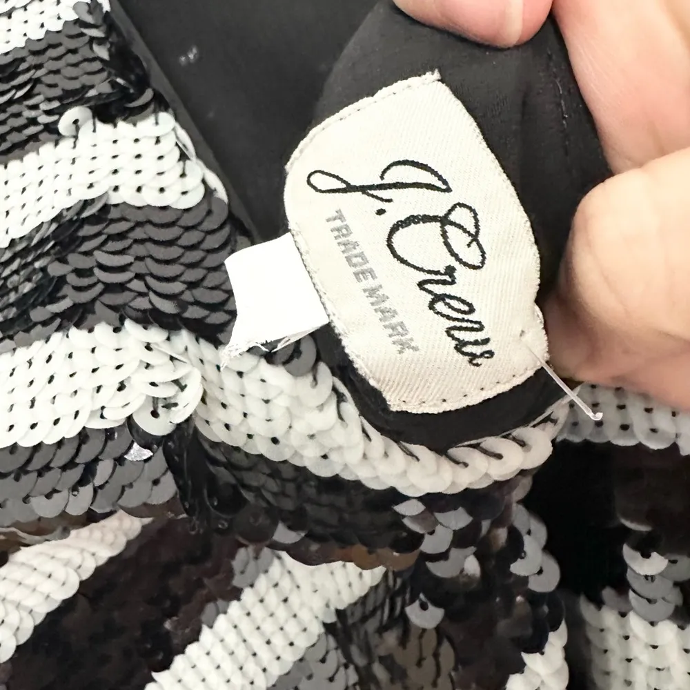 J crew sequin mini dress size XS stripes nautical quiet luxury contemporary - Image 4