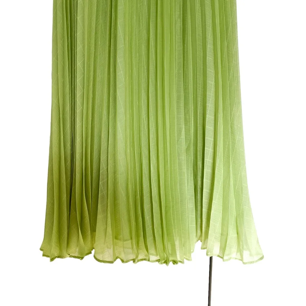 H&M Pastel Green Pleated Elastic Waist Maxi Skirt Size XS - Image 5