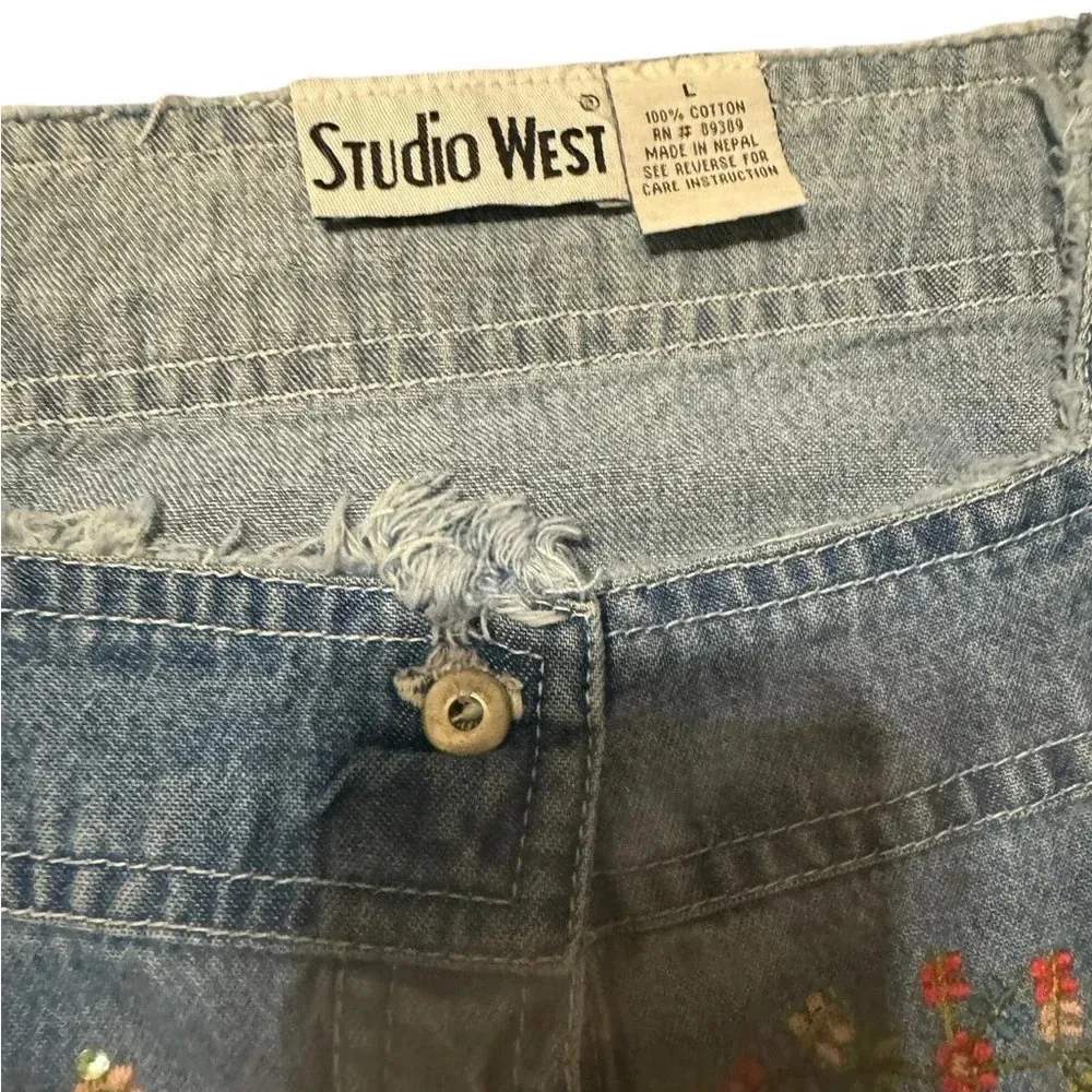 Vintage studio west denim shirt - Image 3