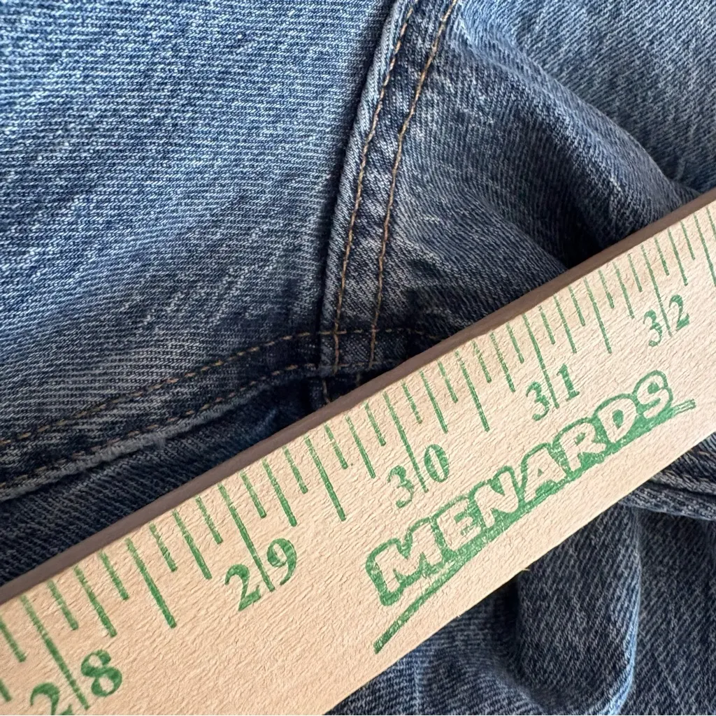 GAP Mom Jean High Rise medium wash denim jeans straight leg 14 Tall 32 inseam - Image 10