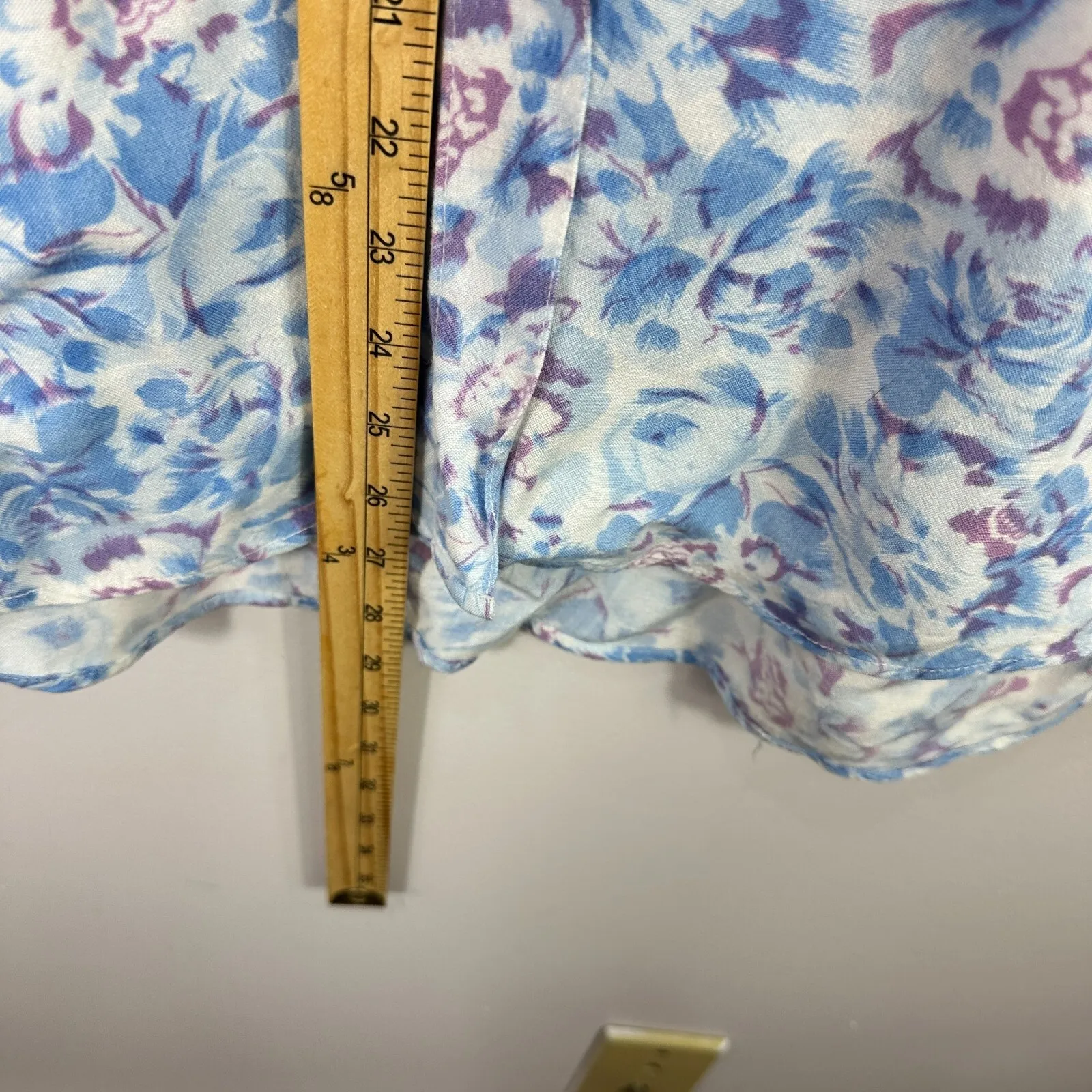 2 Of Us Floral Button‎ Down Shirt Women S Blue Purple Indie Grunge Y2K Soft Girl - Image 2