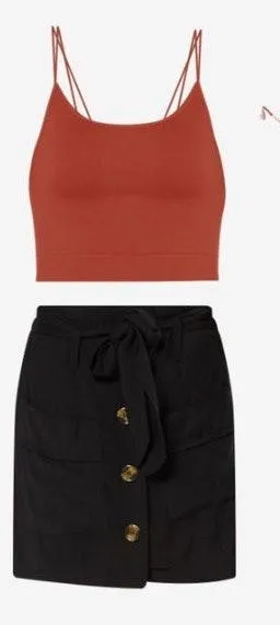 Rue 21 NWT Black Button Front Twill Skort - Image 5