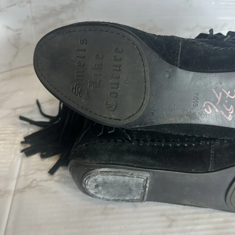 Juicy Couture Tara Moccasin Fringe Boots in black size 9.5 - Image 12