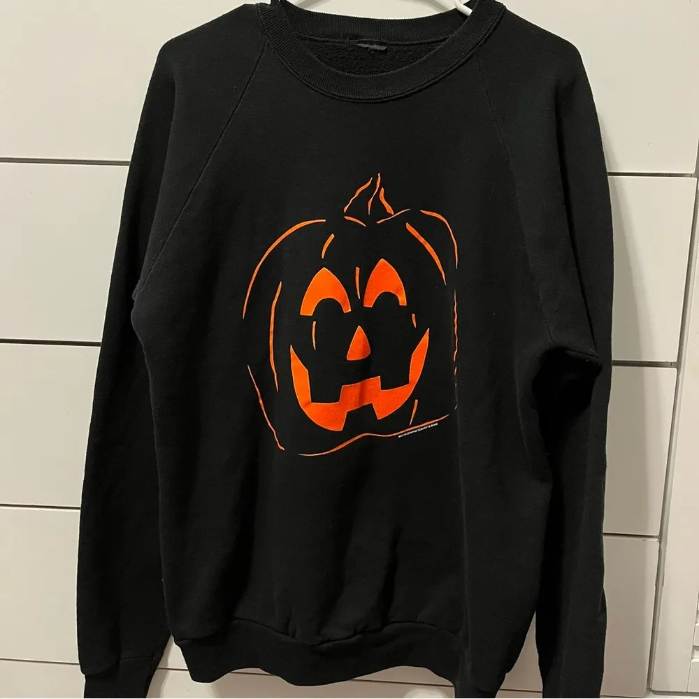 Vintage Pumpkin Crewneck Sweatshirt Size M - Image 2